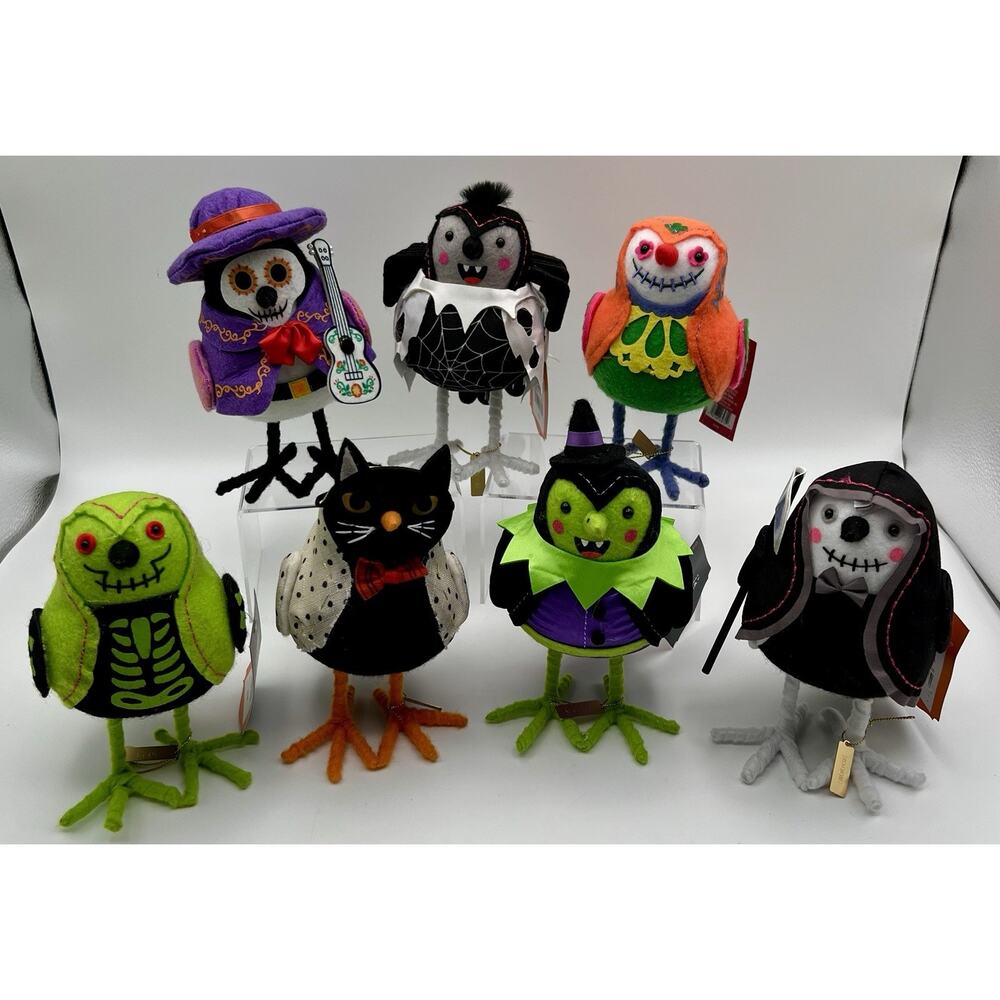 Target Spritz Halloween & Día De Los Muertos Birds Featherly Friends LOT OF 7